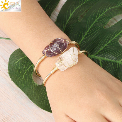 Factory direct small fresh summer jewelry, open crystal bracelet, large irregular crystal winding bracelet