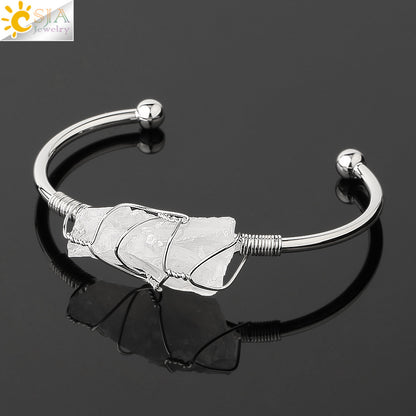 Factory direct small fresh summer jewelry, open crystal bracelet, large irregular crystal winding bracelet