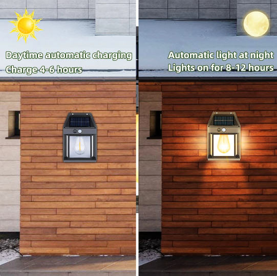 Outdoor Solar Wall Lamp Daytime Charging and Automatic Light Nighttime 