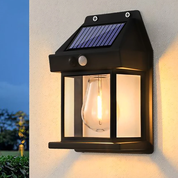 Outdoor Solar Wall Lamp in use
