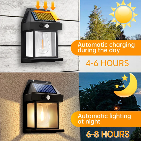 Outdoor Solar Wall Lamp Automatic Lighting at night